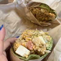 Chipotle wrap with added tofu   at Cafe del Soul in Mill Valley