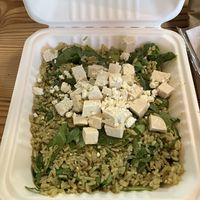 Cilantro rice bowl with added tofu   at Cafe del Soul in Mill Valley