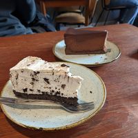 Wonderful Oreo cheesecake and triple chocolate cake at Kaf in Copenhagen