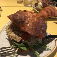 Sandwich (crossaint) with faux tuna (really amazing taste)  at Kaf in Copenhagen