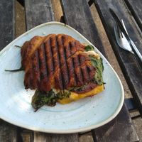 Delicious grilled croissant -YUM! at Kaf in Copenhagen