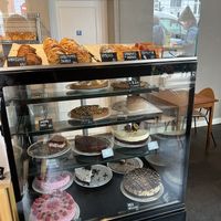 The cake and pastries display  at Kaf in Copenhagen
