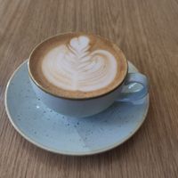 Oat milk cappuccino at Kaf in Copenhagen