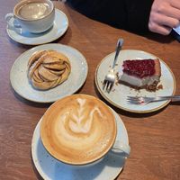 New York style cheesecake and cardamom bun  at Kaf in Copenhagen