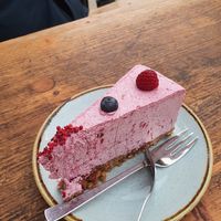 Raspberry cheescake at Kaf in Copenhagen