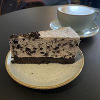 Amazing Oreo cake and latte  at Kaf in Copenhagen