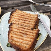 Seasonal grilly (spinach, cheese, chorizo)  at Kaf in Copenhagen