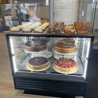 All of the pastries pictured—the almond croissant, cinnamon swirl and strawberry cheesecake are all very beloved and highly recommended here:)  at Kaf in Copenhagen