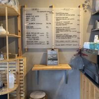 The menu😄Drinks on the left and food on the right, including prices!  at Kaf in Copenhagen