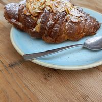 almond croissant filled with marzipan 38dkk≈5,09€ at Kaf in Copenhagen
