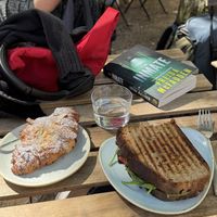 almond croissant, grilled cheese sourdoughh  at Kaf in Copenhagen