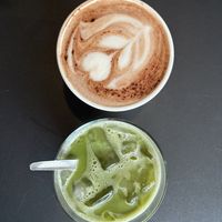Hot Chocolate and Iced Matcha   at Kaf in Copenhagen