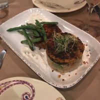 Vegan crab cakes  at The Nomad Cafe in Melbourne