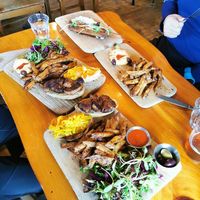 Lion burger at Le Baril Roulant in Val-david