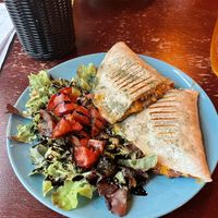 Vegan quesadilla with salad  at Blatouch in Prague