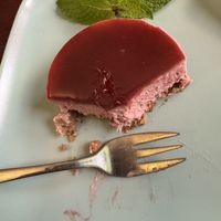 Raspberry/chocolate crumblee  at Blatouch in Prague