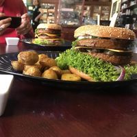 Tasty big as*  vegan burger 🍔☘️ at Blatouch in Prague