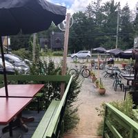 Outside at Le Mouton Noir in Val-david