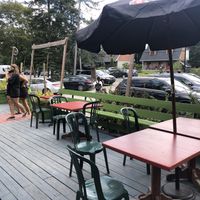 Outside at Le Mouton Noir in Val-david