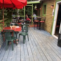 Outside at Le Mouton Noir in Val-david