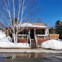 outside at General Cafe in Val-david