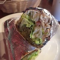 eggplant falafel wrap at Mishkenut in Munster