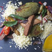 Broad bean cutlets at Mono Kitchen in Gdansk