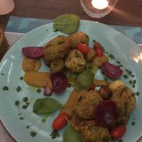 Broad bean cutlet at Mono Kitchen in Gdansk