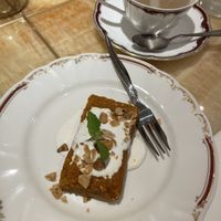 Carrot cake and hot soy chai   at Milan Nataraj in Tokyo