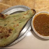 Naan with dal curry  at Milan Nataraj in Tokyo