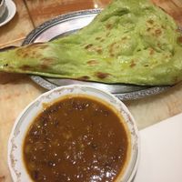 Bean curry with vegan naan  at Milan Nataraj in Tokyo