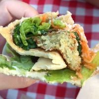 A bite at Baba Ghanoush Falafel Shop in Athens