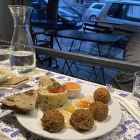 Delicious food at Baba Ghanoush Falafel Shop in Athens