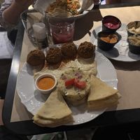 Falafel on a plate  at Baba Ghanoush Falafel Shop in Athens