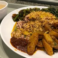 Vegan Meal: Brown Rice + 3 dishes = $4.80 at Perfect Vegetarian in Central Singapore