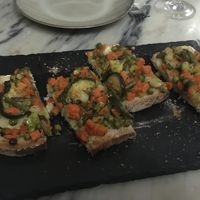 Toasted bread with vegetable at Maria Portuguesa Tapas in Coimbra