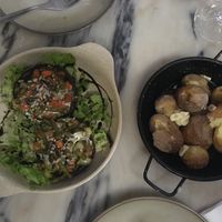 Filled portobello mushrooms and roasted potatoes at Maria Portuguesa Tapas in Coimbra