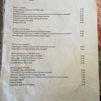 menu part 2 at Maria Portuguesa Tapas in Coimbra