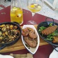 Migas, batata ao murro, alheiras de cogumelos at Maria Portuguesa Tapas in Coimbra