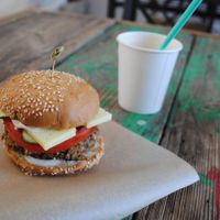 Vegan Cheeseburger at Vegan Day in Kazan