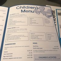 menu at Phoenix Cafe Bar in Leicester