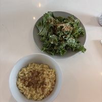 Mac and cheese and kale saladd  at Love Life Cafe in Miami