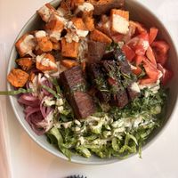 churrasco bowl with shredded steak  at Love Life Cafe in Miami