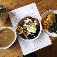 El chamo bowl, avocado toast & sancocho at Love Life Cafe in Miami