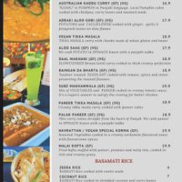 Mains menu  at Eden Garden Indian Cuisine in South Brisbane