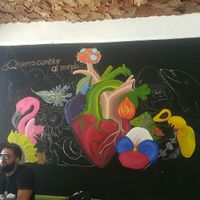 Beautiful artwork at Clorofila in Playa Del Carmen