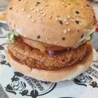 Chicken burger at Charlie's Raw Squeeze in Greenslopes