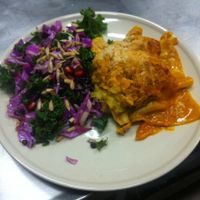 Pumpkin lasagna - delicious! at KraftWerket Folkekøkken in Valby