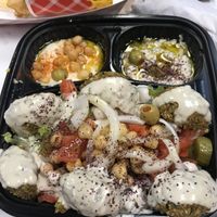 Falafel plate with side of fries at Yassin's Falafel House - Walnut St in Knoxville