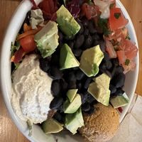 Prosperity bowl.   Jack cheese and sour cream, made in house    at Right Path Organic Cafe in New London